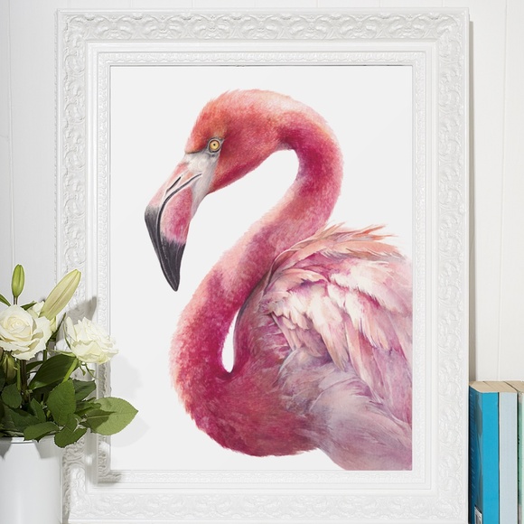 Watercolor Flamingo Wall Art Print, Unframed - Vibrant Tropical Elegance - Picture 7 of 7